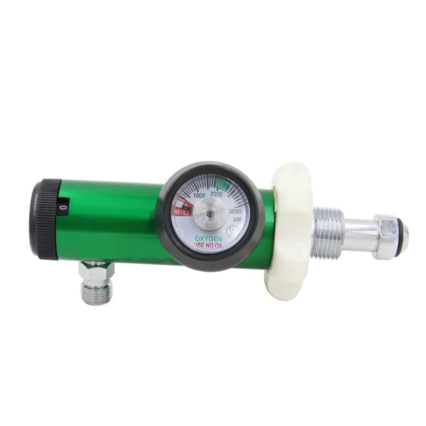 2021 new Chinese manufacturer 870 pin index inlet oxygen regulator medical flow meter with two pressure gauge