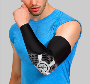 Manchon <span class=keywords><strong>de</strong></span> protection avec impact du coude, 1 paire, pour le basket-ball, le fitness, adapté pour les sports d'équitation, couverture en nid d'abeille - Product Image 5