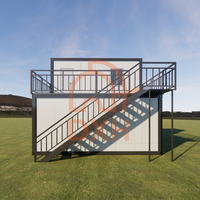 Maisons conteneurs préfabriquées modernes DXH pour l'extérieur, 2-3 étages, 20/40 pieds, en panneaux sandwich, pour le Soudan du Sud
