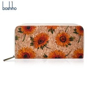 For Boshiho Women's Vegan Cork Leather Clutch <b>Wallet</b> PU Leather Short Slim RFID Card Holder Open Closure Type <b>Lady</b> Style Purse - Product Image 1