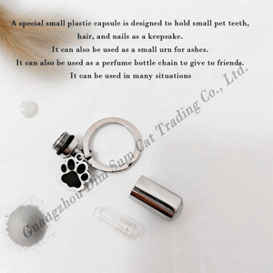 Chaveiro Moderno de Aço Inoxidável Selado para Urna de Animais de Estimação com Pegada de Pata, Ornamento Memorial para Gatos e Cães, Suporte de Armazenamento para Cinzas, Pelos, etc. - Product Image 5