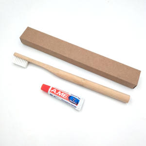 Brosse <span class=keywords><strong>à</strong></span> dents en bambou <span class=keywords><strong>à</strong></span> poignée ronde jetable avec <span class=keywords><strong>pâte</strong></span> approuvée par l'hôtel - Product Image 5