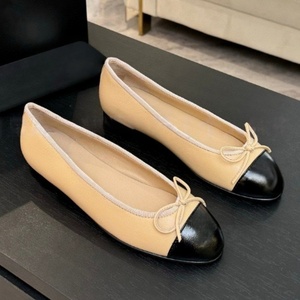 High Quality Round Toe Bowknot Design Footwear Summer Women Genuine Leather Casual Flat Shoes Fashion Luxury Brand Ballet Shoes - Product Image 2