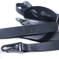 Lanière personnalisée en nylon tissé extra épais de qualité supérieure, avec logo sublimé, durable, lavable, avec un crochet en métal noir robuste
