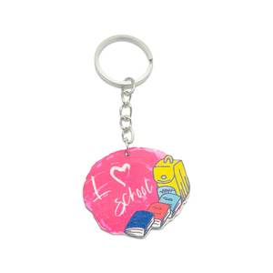 Customizable Wooden Keychain with Digital Photo Print Graduation Souvenir and Back to School Gift