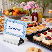 2026 Petits porte-numéros de table vintage en acier inoxydable de forme personnalisée, porte-cartes de placement, présentoirs de cartes nominatives pour mariage
