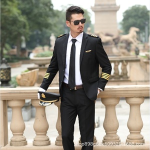 Uniforme de Aerolínea, Traje de Piloto de Air China, Uniforme Masculino para Capitán, Supervisor de Seguridad, Gerente, Traje Profesional de Viscosa - Product Image 2