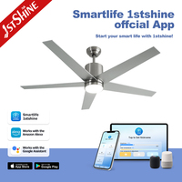 Ventilateur de plafond intelligent 1stshine 56 pouces, moderne, ultra silencieux, durable, compatible Alexa et Google, TUYA Wifi, avec lumière LED