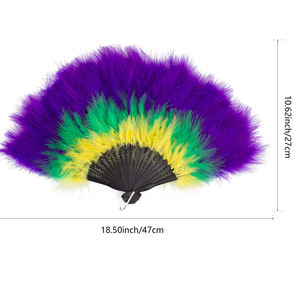 ماردي غرا نمط خمر ريشة مروحة زقزقة الملحقات كرنفال حفلة هالوين للطي المشجعين الرقص - Product Image 2