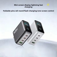 Chargeur GaN 140W 4 ports USB C, chargeur mural rapide avec affichage numérique, PD 3.0, bloc de charge rapide USB C pour ordinateurs portables, tablettes