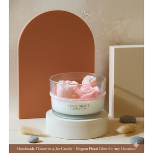 เทียนหอมกุหลาบในโหล ทำด้วยมือจากขี้ผึ้งถั่วเหลือง 16 ออนซ์ - Product Image 2