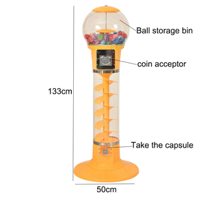 1.3m Spiral Vending <b>Machine</b> Durable Metal <b>Gumball</b> Capsule Toy Business Coin Operated Steel Material Token Payment - Product Image 3