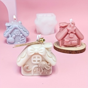 Silicone <b>Mold</b> For House And Bookshelf <b>Candle</b> Ornament DIY Craft Plaster <b>Molds</b> Transparent White Irregular Shape - Product Image 4
