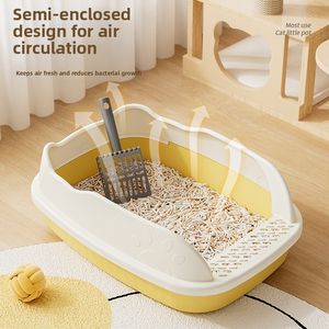 Bac à litière pour chat en plastique facile à nettoyer anti-éclaboussures Kitty Pet Toliet Box Extra Large Cat Litière Tamisage Vente en gros - Product Image 1