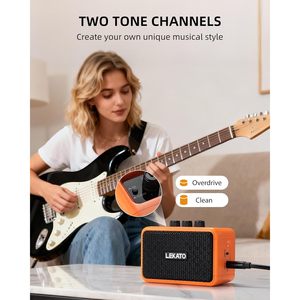 Amplificateur de guitare électrique miniature LEKATO AG-04, deux haut-parleurs de 5 W, rechargeable, Bluetooth, Clean Overdrive, 6H Bassoon - Product Image 2