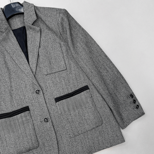 Blazer Texturizado con Diseño de Espiga y Detalle de Bolsillo en Contraste, Chaqueta de Traje Casual de Un Solo Pecho - Product Image 6