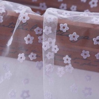 Nouveau Tissu en Maille Brodé de Dentelle 100% Polyester, Léger, Coupe-Vent, à Motifs Floraux Floqués, Idéal pour les Robes de Mariage des Filles - Collection 2022
