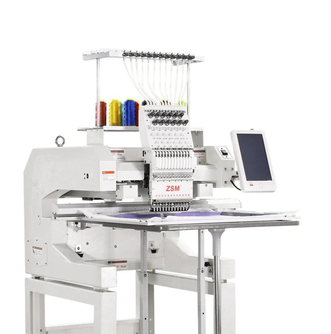 Machine de broderie numérique programmable, 1 tête, pour t-shirt et casquette,