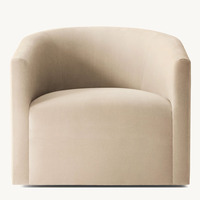 Fauteuil en velours orange, chaise à dossier incurvé pour salon, hôtel, sur mesure OEM ODM