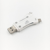Pembaca Kartu USB 2.0, Pembaca Kartu Otg Micro Usb 4 In 1 Cocok-Sd Tf Multi Card Writer untuk Tablet Ponsel