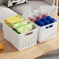Paniers de rangement modernes en plastique durable et écologique pour garde-manger domestique, avec poignée, pour le rangement quotidien sur le bureau, paniers de cuisine, direct usine