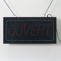 Panneau publicitaire LED matriciel à lettres rouges 24*48CM, affichage suspendu pour vitrine de magasin de détail francophone