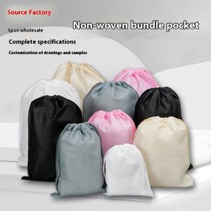 Sac de rangement anti-poussière tendance en non-tissé avec cordon de serrage et poche à rabat pour vêtements, jouets, sacs à dos – Design vierge - Product Image 5
