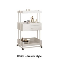 Chariot de rangement mobile en acier inoxydable style crème avec tiroirs et roulettes pour salon de beauté, nail art, tatouage et gestion des soins de la peau