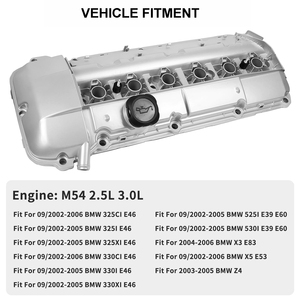 Tapa de Válvulas de Cilindro de Aluminio Mejorada de Fábrica para <span class=keywords><strong>BMW</strong></span> M54 X5 X3 530i 525i 325i 325ci 325xi 330i 330xi <span class=keywords><strong>330Ci</strong></span> z4 11127512839 - Product Image 2