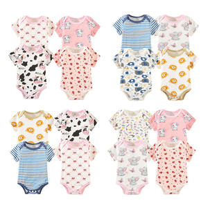 ชุดรอมเปอร์สำหรับเด็กทารกใส่ได้ทั้งชายและหญิงผ้าฝ้ายถักชุดวันพีซแขนสั้นสีล้วนสำหรับฤดูใบไม้ผลิฤดูใบไม้ร่วงสำหรับเด็กทารก0-1ปี - Product Image 1