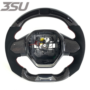 Volant de voiture en cuir et fibre de carbone de style <span class=keywords><strong>sport</strong></span> personnalisé pour <span class=keywords><strong>Peugeot</strong></span> E208, <span class=keywords><strong>308</strong></span>, E308, 408, E408, 4008, 508, E508 <span class=keywords><strong>GT</strong></span> - Product Image 1