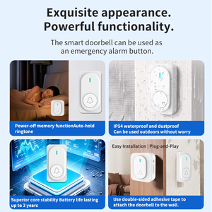<span class=keywords><strong>Sonnette</strong></span> de porte intelligente sans fil RF433 avec fonction audio et anti-vol pour hôtels et familles, vente en gros d'usine PGST - Product Image 3