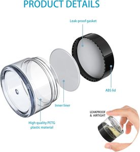 Frascos de crema cosmética de cristal personalizados pequeños al por mayor con tapas de plástico 3G 5G 50G tamaños loción para los ojos 100ml 50ml 30ml 10ml capacidades - Product Image 3