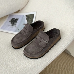 Pantuflas Cálidas de Invierno para <span class=keywords><strong>Mujer</strong></span>, de Piel Auténtica, con Punta Redonda, <span class=keywords><strong>Plataforma</strong></span> y Suela Gruesa, Hechas en Guangdong - Product Image 6