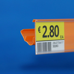 プラスチック pvc 粘着価格チケットデータストリップスキャナプロファイルスーパーマーケットの棚のため epos 価格ラベルホルダークリップ - Product Image 3