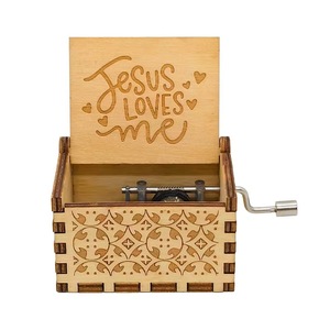 Delicata scatola musicale <span class=keywords><strong>in</strong></span> legno Mini gesus mi ama carillon a mano - Product Image 1