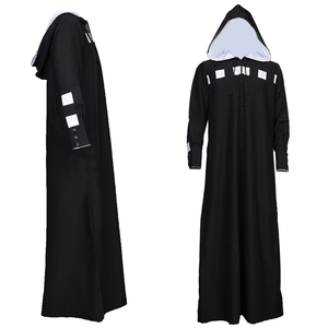 Hooded Long Sleeve Floor Length <b>Abaya</b> For Women Solid Black Modest <b>Prayer</b> Wear Polyester Material Loose Fit All Seasons - Product Image 1