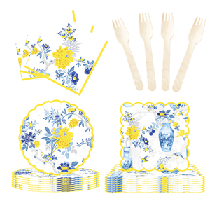 Platos de Papel Florales DAMAI, Platos Desechables con Diseño de Rosas para Fiestas, Bodas, Despedidas de Soltera, Cumpleaños - Product Image 6