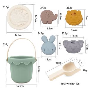 Outdoor Game-New Children's Beach Toy Set - <b>Silicone</b> Family Sand Play <b>Tools</b>, Including Shovels and Buckets - Product Image 2