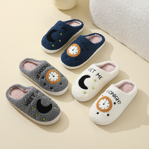 Pantuflas de Invierno <span class=keywords><strong>2024</strong></span> con Diseño de Reloj Lunar, para Hombre y Mujer, con Suela de TPR, Cálidas para Interiores - Product Image 3
