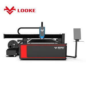 LOOKE-3015FER Automatic Laser Machines Tube Cutting and Exchange Platform Cnc Fiber Laser Cutting Machine Price for Metal