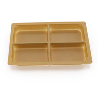 Plateau d'emballage en plastique, PP PET, mm, 4 diviseur, 0,8mm, pliable, blister, récipient en or