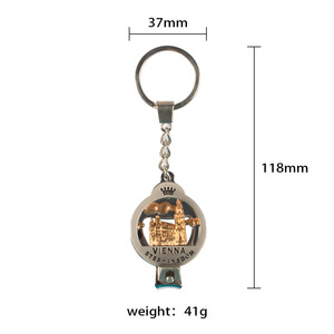 Personnalisable Métal <span class=keywords><strong>Vienne</strong></span> Bâtiment Peinture Porte-clés avec Coupe-Ongles Caractéristiques Logo Personnalisé - Product Image 4