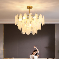 Lustre de luxe rond de haute qualité design français, lustre suspendu de salon d'hôtel, plafonnier led en verre cristal moderne