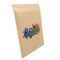 Enveloppes à bulles en kraft beige naturel, impression personnalisée, fermeture autocollante, écologiques, rembourrées pour l'expédition