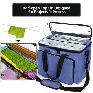 Large Crochet Organizer Bag <b>Knitting</b> Bag Yarn Storage Tote Yarn Holder <b>Case</b> for <b>Knitting</b> <b>Needles</b> - Product Image 4