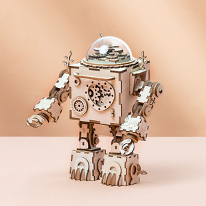 Robotime Rokr Factory Giocattolo Educativo AM601 Carillon Steam Punk Puzzle 3D in <span class=keywords><strong>Legno</strong></span> Fai da Te - Product Image 3