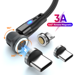 <span class=keywords><strong>Vente</strong></span> en gros <span class=keywords><strong>d</strong></span>'<span class=keywords><strong>accessoires</strong></span> de <span class=keywords><strong>téléphone</strong></span> <span class=keywords><strong>portable</strong></span> Offre Spéciale câble de charge magnétique 3 en 1 câble de données à charge rapide usb 540 degrés type c - Product Image 1