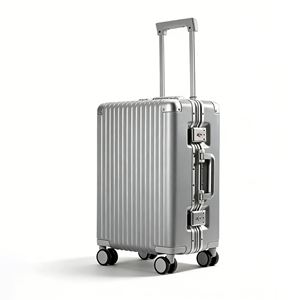 <span class=keywords><strong>Valise</strong></span> de voyage en aluminium PC, 20 pouces, bagage à main avec roulettes pivotantes, légère, durable, en polycarbonate, sans fermeture éclair - Product Image 1