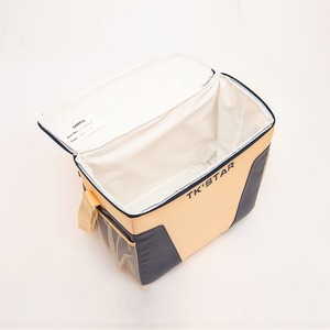 <b>Large</b> Capacity Beige and Blue Insulated Lunch Tote <b>Bag</b> Waterproof Thermal Cooler <b>Bag</b> for Picnic Food Delivery and Travel. - Product Image 6